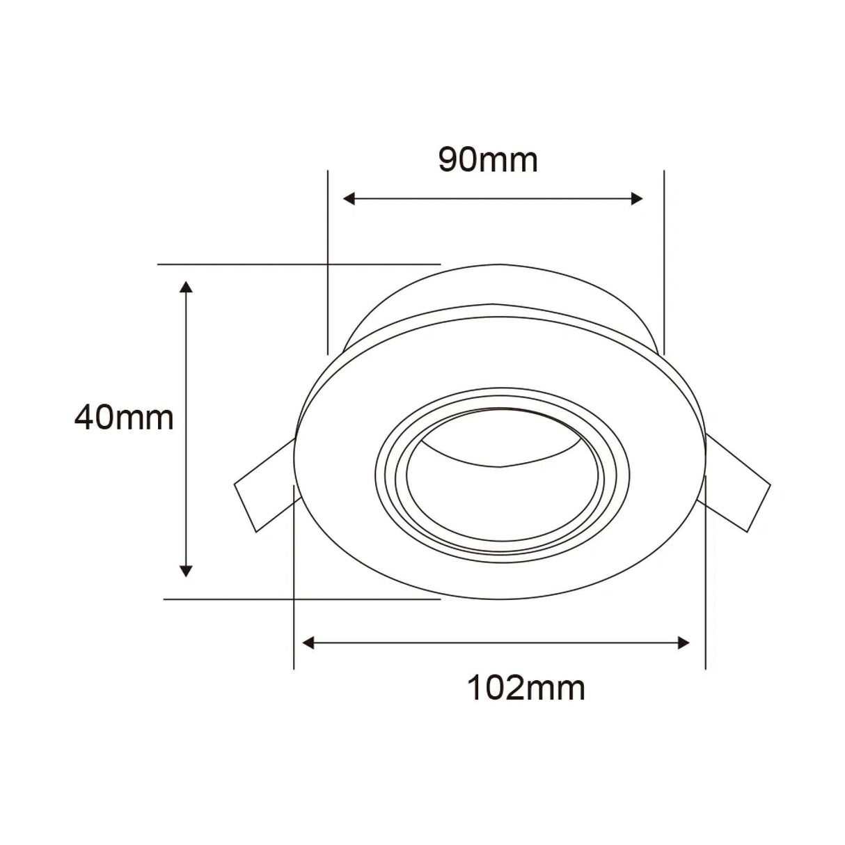 LAMPARA EMPOTRABLE DOWNLIGHT DIRIGIBLE POTENCIA MAX. 6 W BASE GX5.3 FOCO MR16 NO INCLUIDO YD-515/B