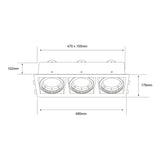 LAMPARA EMPOTRABLE DOWNLIGHT DIRIGIBLE POTENCIA MAX. 150 W 3 BASES G53 FOCOS AR111 NO INCLUIDOS