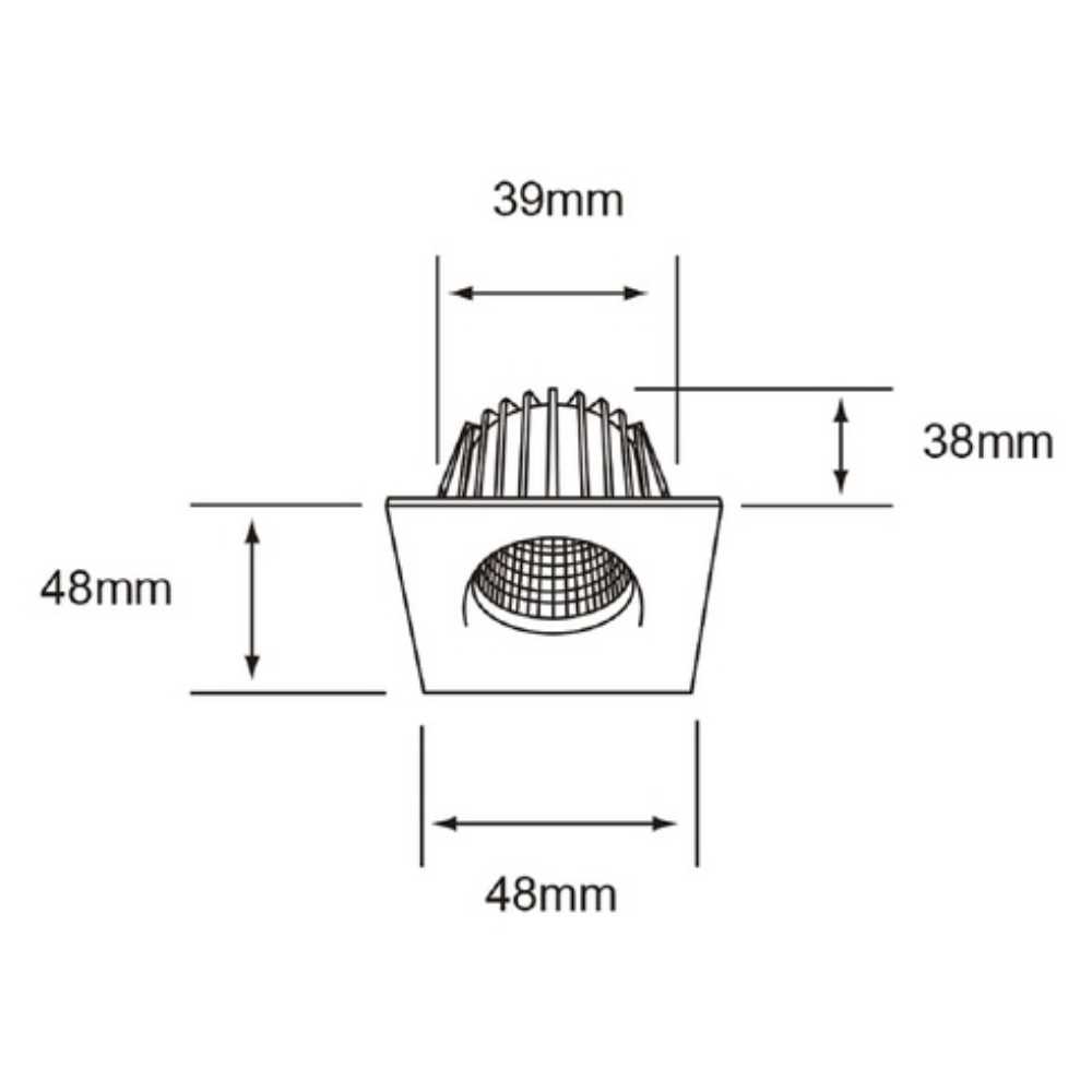 LÁMPARA EMPOTRABLE TECNOLITE AKABA 4W LUZ SUAVE CÁLIDA SATINADO