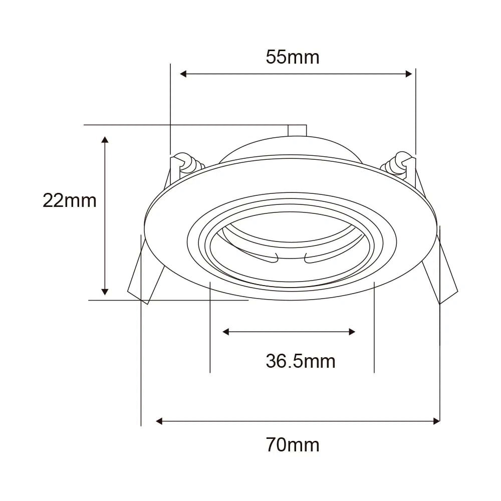 LAMPARA EMPOTRABLE DOWNLIGHT DIRIGIBLE POTENCIA MAX. 2 W BASE G4 NO INCLUYE FOCO