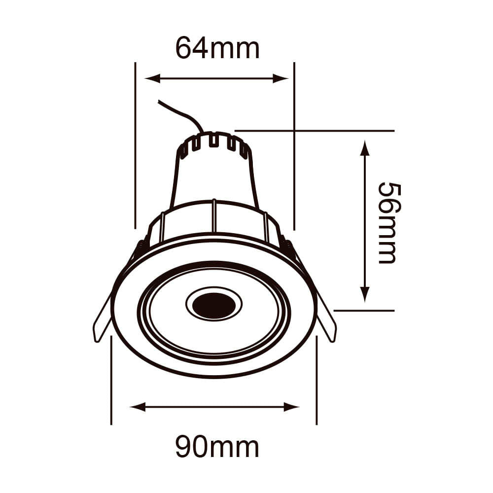 LÁMPARA DE INTERIOR EMPOTRABLE LED NAOS I TECNOLITE 5.5W LUZ SUAVE CÁLIDA