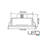 EMP. ALUM. PLAFON LED 8W/100-240V. 155MM. CONCENTRICO BCO. FRIO 4000K BERLIN ***TECNOLITE HAE***