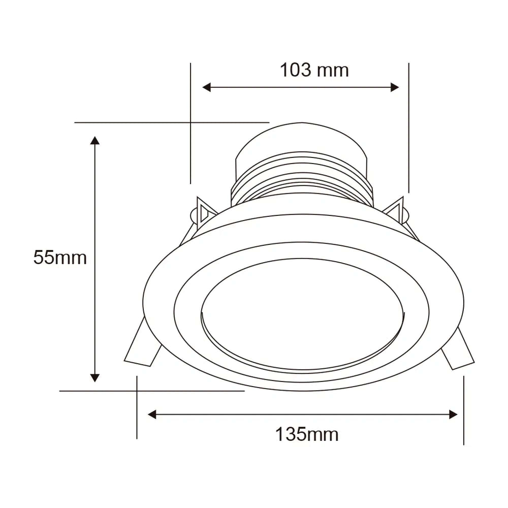 LAMPARA EMPOTRABLE DOWNLIGHT POTENCIA MAX. 6 W BASE GX5.3 FOCO MR16 NO INCLUIDO
