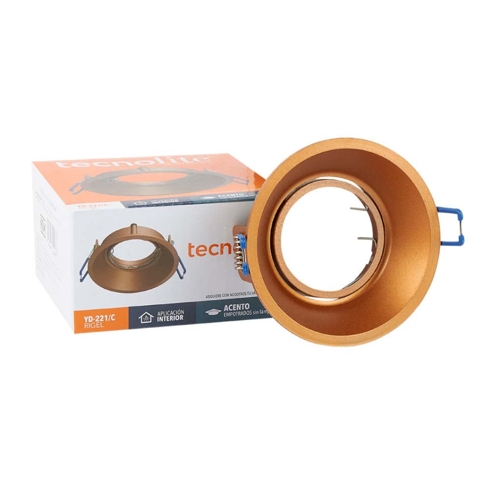 INTERIOR EMPOTRADOS S/L GX5.3 COBRE OCUPA FOCO MR16 ***TECNOLITE HAE***