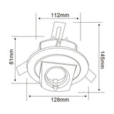 LAMPARA EMPOTRABLE DOWNLIGHT RETRACTIL POTENCIA MAX. 50 W BASE GX5.3 FOCO MR16 NO INCLUIDO