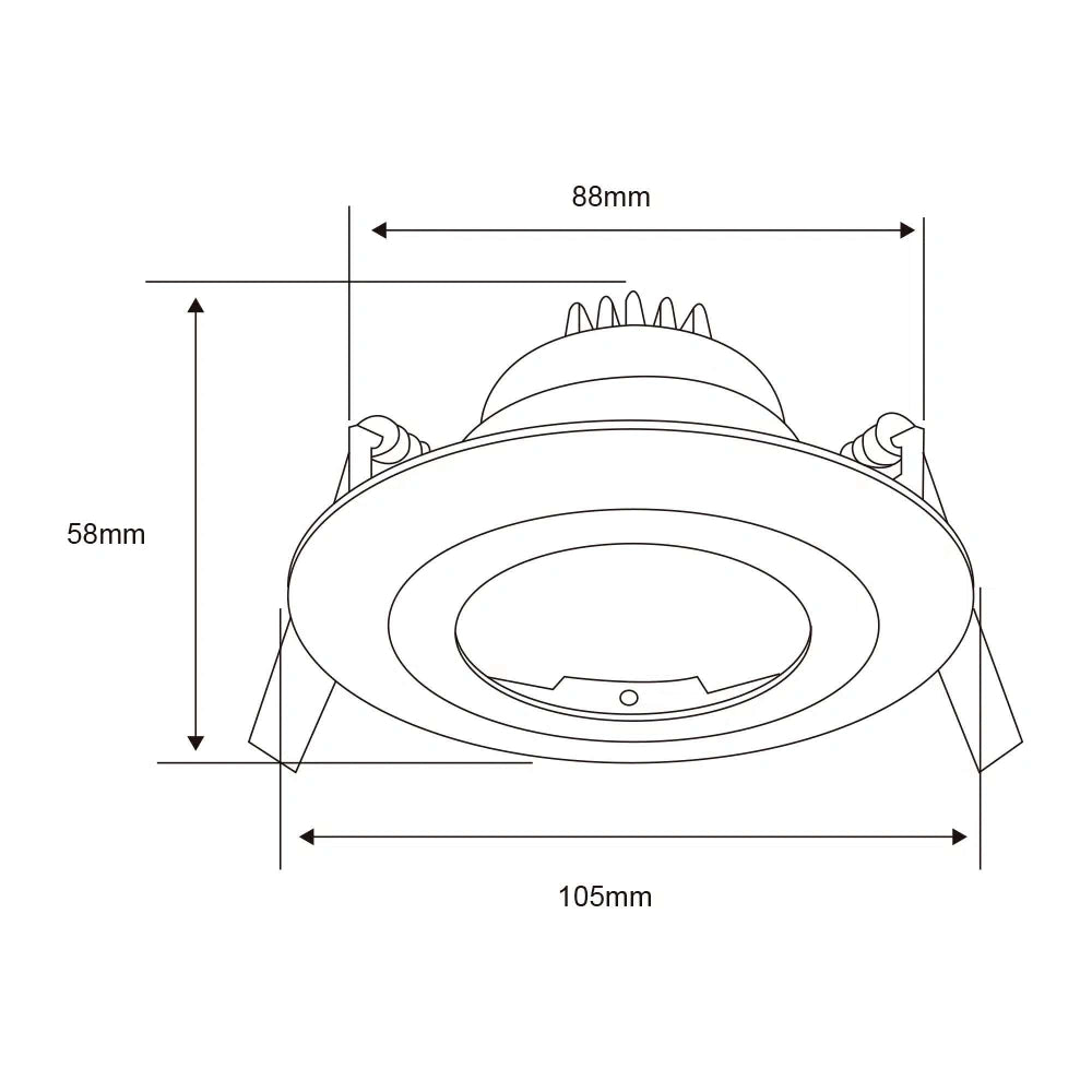 LAMPARA EMPOTRABLE DOWNLIGHT DIRIGIBLE POTENCIA MAX. 50 W BASE GX5.3 FOCO MR16 NO INCLUIDO YD-341/B