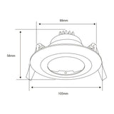 LAMPARA EMPOTRABLE DOWNLIGHT DIRIGIBLE POTENCIA MAX. 50 W BASE GX5.3 FOCO MR16 NO INCLUIDO YD-341/B