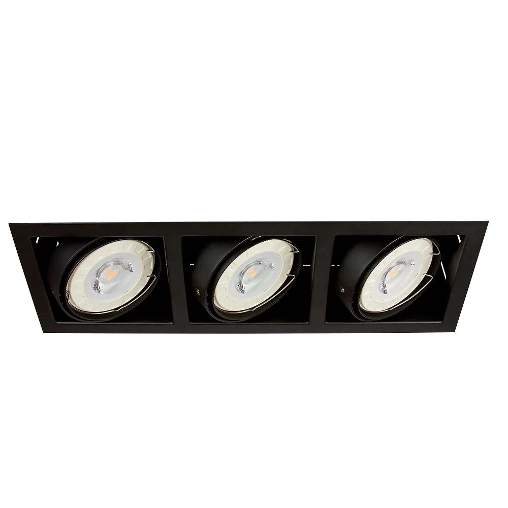 LAMPARA EMPOTRABLE DOWNLIGHT DIRIGIBLE POTENCIA MAX. 150 W 3 BASES G53 FOCOS AR111 NO INCLUIDOS