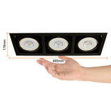 LAMPARA EMPOTRABLE DOWNLIGHT DIRIGIBLE POTENCIA MAX. 150 W 3 BASES G53 FOCOS AR111 NO INCLUIDOS