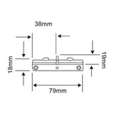 CONECTOR RECTO TECNOLITE PARA RIEL DE SPOT DE TRES HILOS SATINADO ***TECNOLITE HAE***