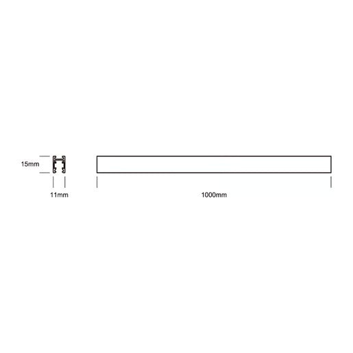 RIEL DE EMPOTRAR/SOBREPONER PARA LAMPARAS MAGNET 1 METRO DE LONGITUD 24 V NO ATENUABLE