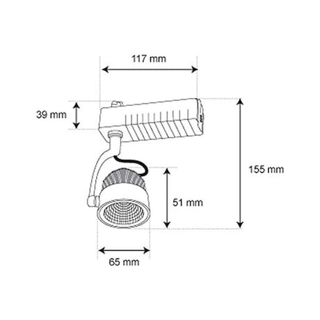 RIEL DIRIG. LED 100-240V 7.5W 3000K ***TECNOLITE HAE***
