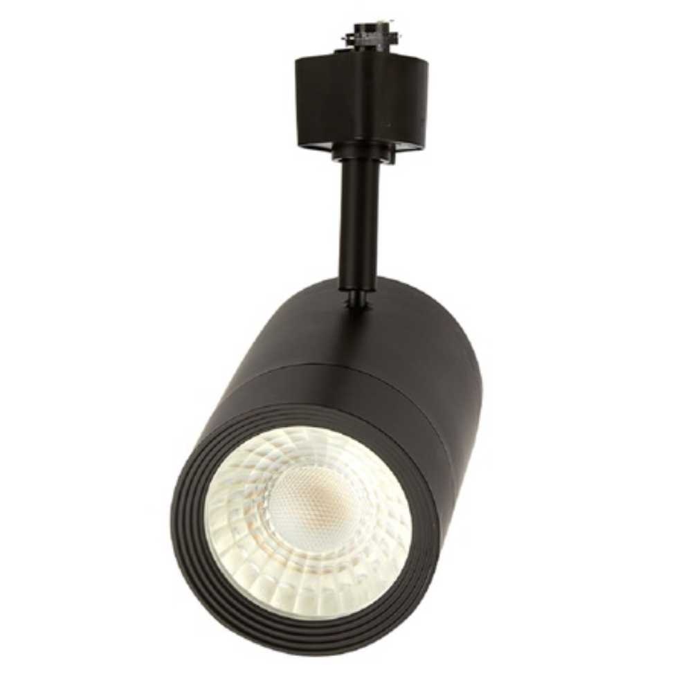 SPOT DE RIEL LED HALLEY I TECNOLITE DIRIGIBLE 14.5W LUZ SUAVE CÁLIDA LED INTEGRADO NEGRO