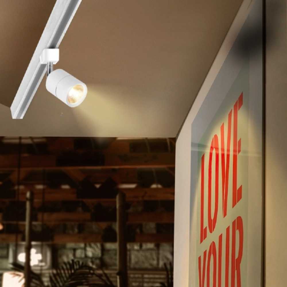 LÁMPARA DE INTERIOR LED TECNOLITE BOYERO SPOT DE RIEL 12W LUZ SUAVE CÁLIDA BLANCO