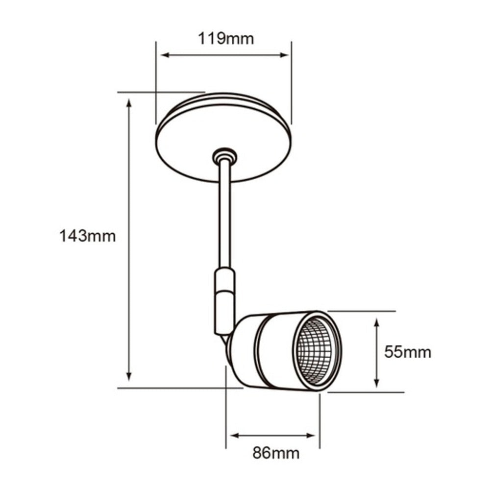 LÁMPARA DE INTERIOR LED TECNOLITE CAELUM SPOT DE SOBREPONER 12W LUZ SUAVE CÁLIDA SATÍN
