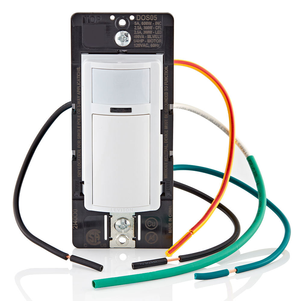 SENSOR DE PARED 180 3 VIAS INFRARROJO 500W/400VA 120V. SENCILLO BLANCO LEVITON