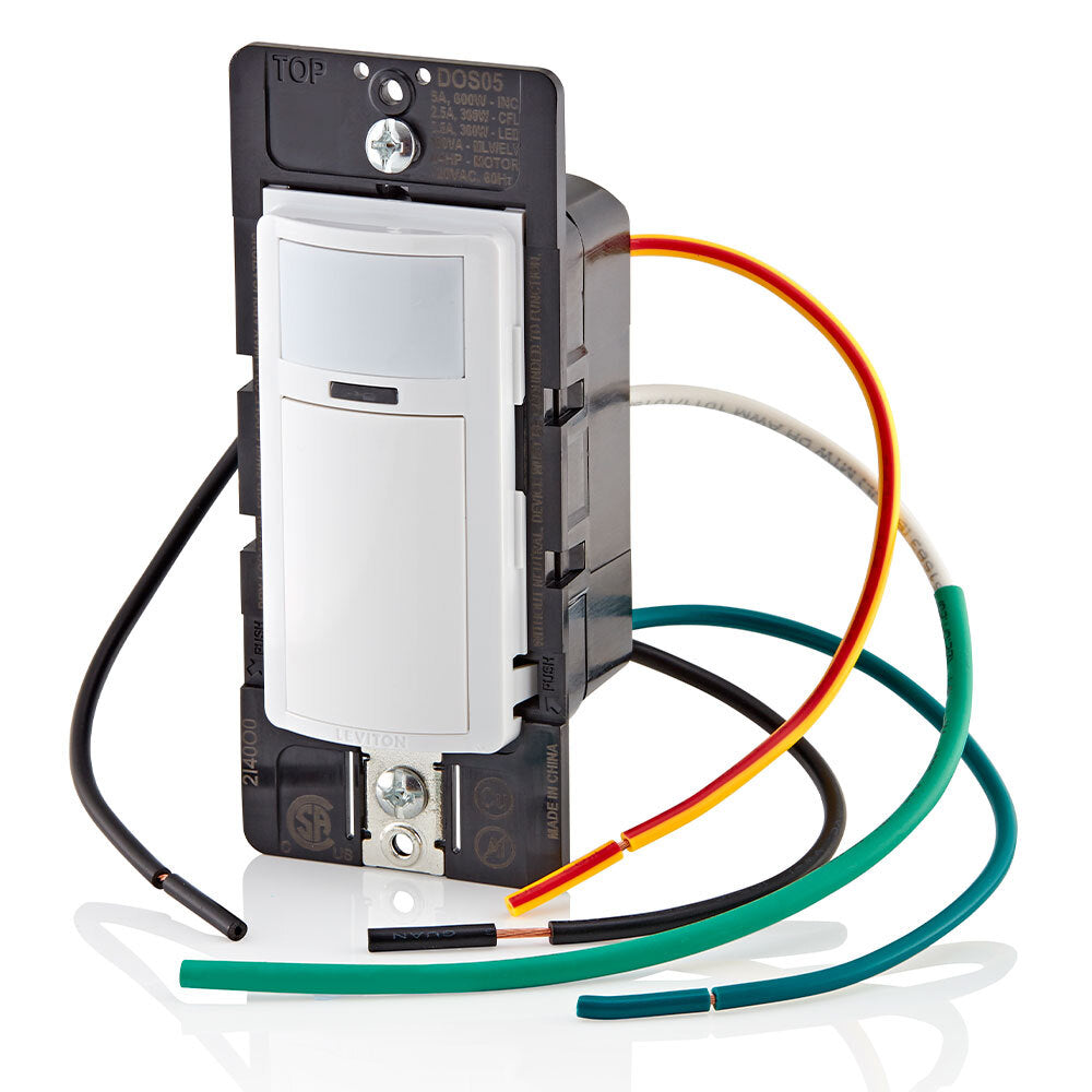 SENSOR DE PARED 180 3 VIAS INFRARROJO 500W/400VA 120V. SENCILLO BLANCO LEVITON
