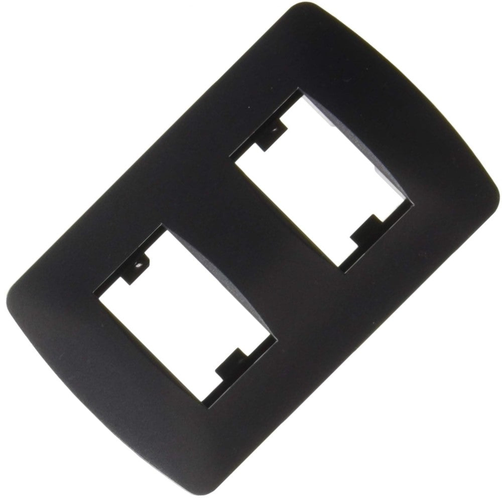 PLACA DOS MODULOS PULIDO GRAFITO LEVITON