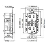 RECEPTACULO DUPLEX TR RESIS.AGUA 20A-125V GFCI SLIM BLANCO