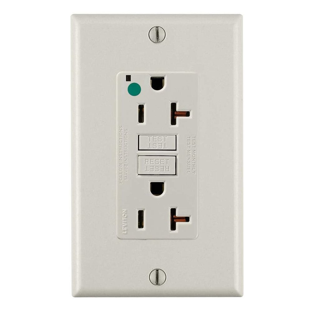 RECEPTACULO DUPLEX TR RESIS.AGUA 20A-125V GFCI SLIM BLANCO