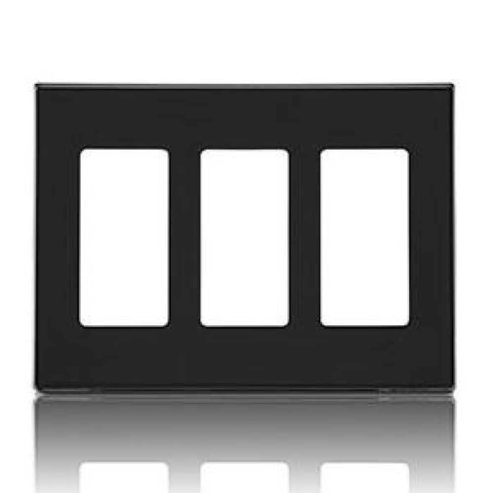 PLACA DECORA PLUS 3 UNIDADES NEGRA MCA LEVITON