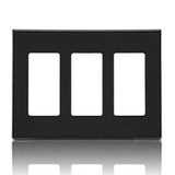 PLACA DECORA PLUS 3 UNIDADES NEGRA MCA LEVITON