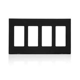 PLACA DECORA PLUS 4 UNIDADES NEGRA MCA LEVITON