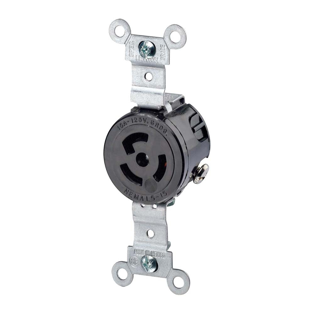 CONTACTO INDUSTRIAL FIJO 2P-3H 15A/125V. LEVITON *** OFRECER CWL515R O HBL4710 ***