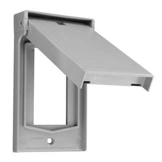 PLACA PARA CONTACTO ICFT RESISTENTE A LA INTEMPERIE GRIS LEVITON