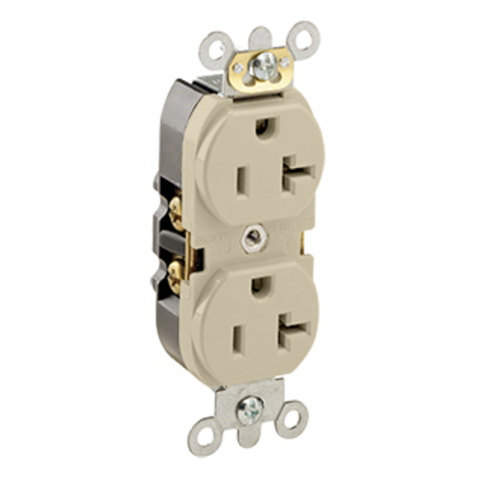 CONTACTO DUPLEX GRADO INDUSTRIAL PARA TRABAJOS PESADOS COLOR MARFIL ENTRADA RECTA *** OFRECER HBL5362I *** LEVITON