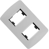 PLACA DOS MODULOS TEXTURA PULIDO BLANCO MODULAR PLUS LEVITON X55-25000-0B2