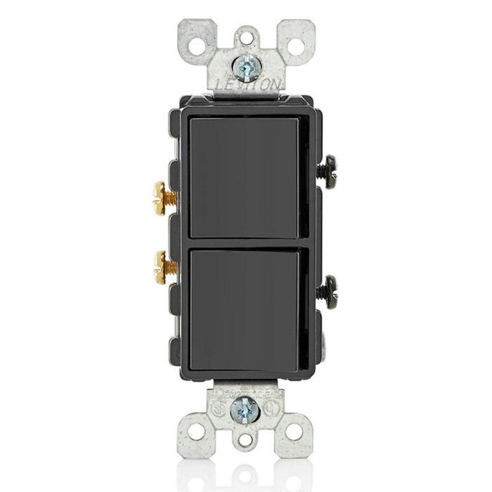 APAGADOR DUPLEX DECORA 3V BALANCIN 15A 120/277V NEGRO DECORA