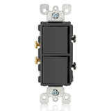 APAGADOR DUPLEX DECORA 3V BALANCIN 15A 120/277V NEGRO DECORA