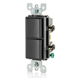 APAGADOR DUPLEX DECORA 3V BALANCIN 15A 120/277V NEGRO DECORA