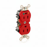 RECEPTACULO DUPLEX G.HOSPITAL  T.AISLADA 2P 3H 15A 125V COLOR ROJO LEVITON *** OFRECER LEV102 ***