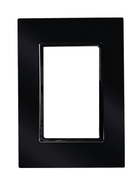 PLACA 3 MODULOS CRISTAL  NEGRO R100 PLUS