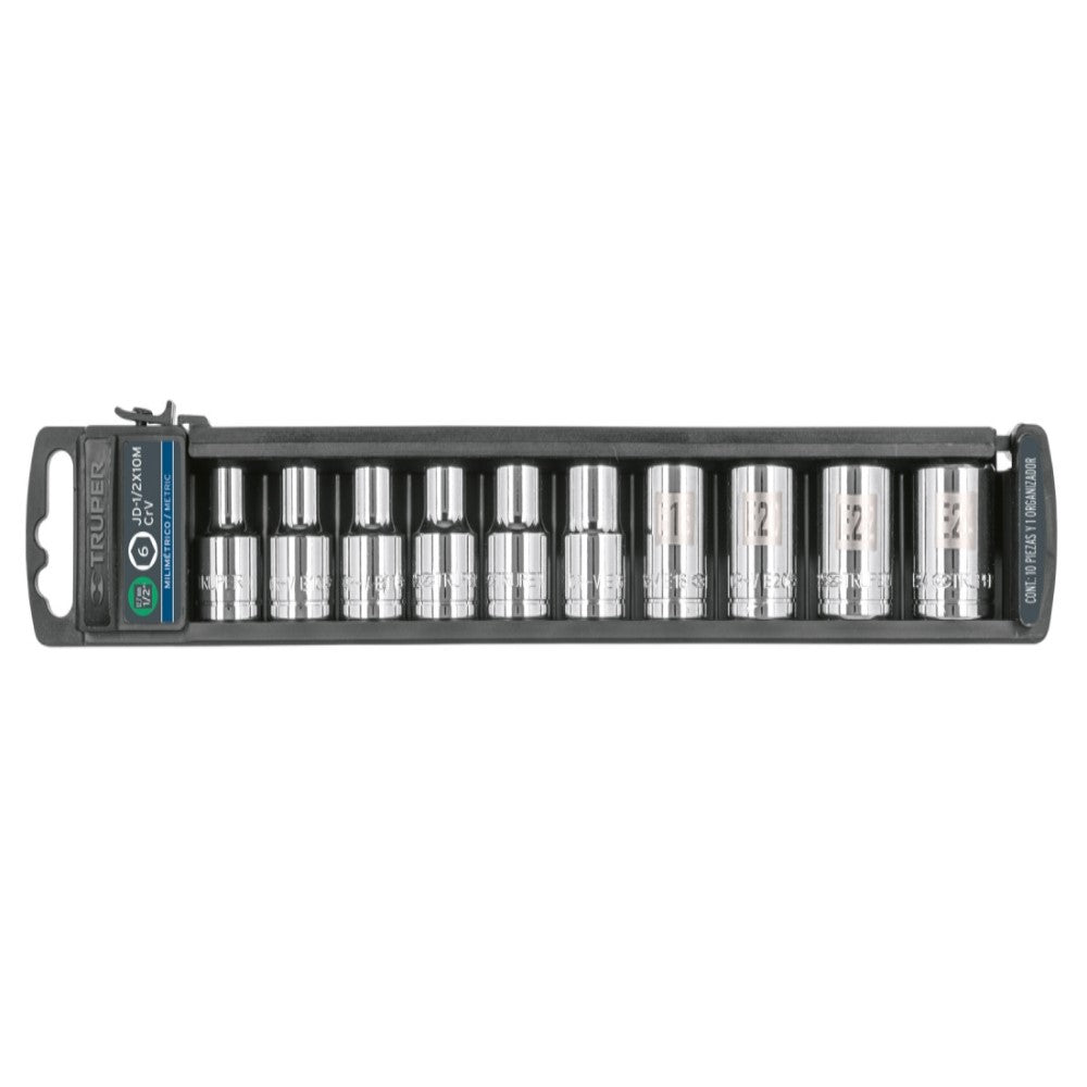 JUEGO DE 10 DADOS CUADRO 1/2" TORX