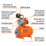 BOMBA HIDRONEUMATICA 1/2 HP 24 LITROS MCA TRUPER