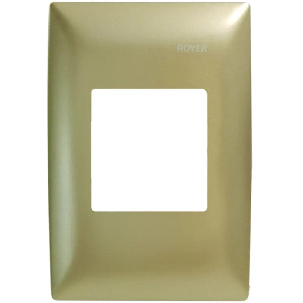 PLACA 2 MODULOS JUNTOS  P/TIMBRE ELECTRONICO COLOR CHAMPANGE ROYER 100