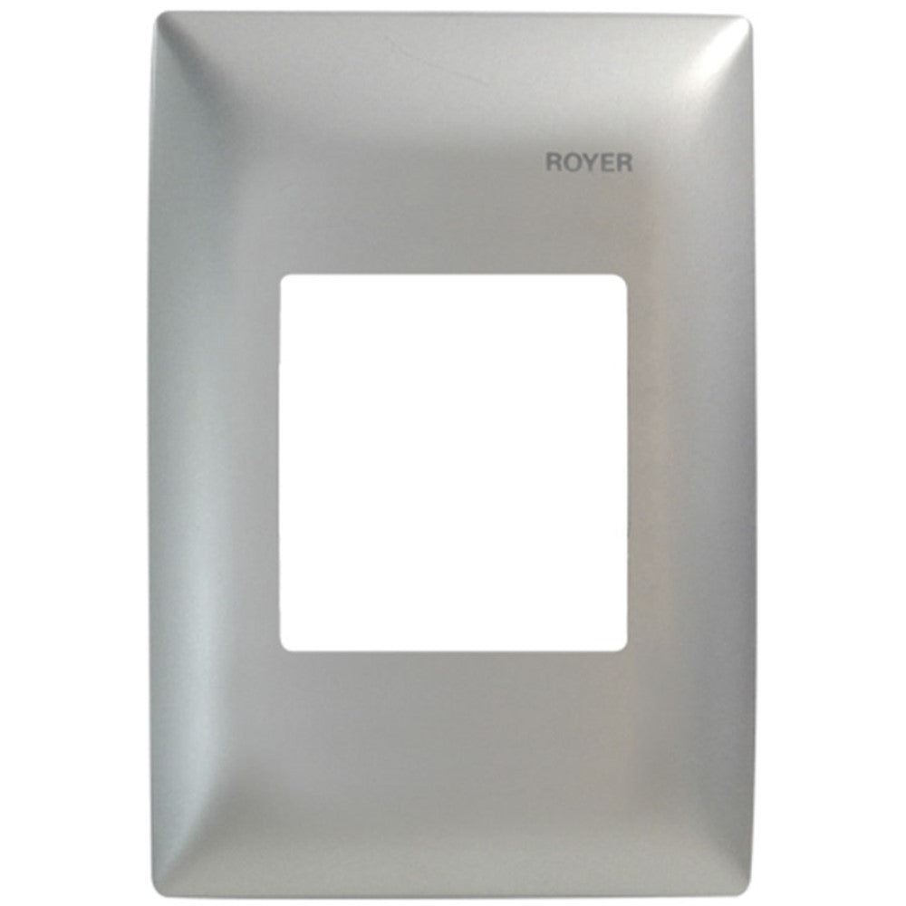 PLACA 2 MODULOS JUNTOS  P/TIMBRE ELECTRONICO COLOR PLATA ROYER 100