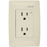 PLACA 3 MODULO CON RECEPTACULO DUPLEX 100-6288VP ROYER 100