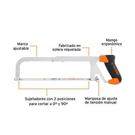 ARCO PROFESIONAL 12" AJUSTABLE DE SOLERA PARA SEGUETA APT-12 10230 TRUPER *** OFRECER 352 ***