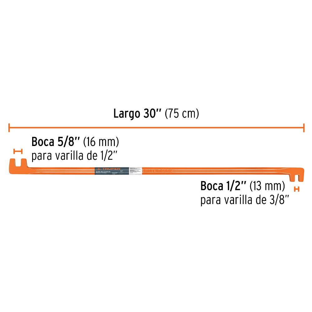 GRIFA DE DOS BOCAS DE 5/8 Y 1/2" MCA TRUPER CONSTRUCCION