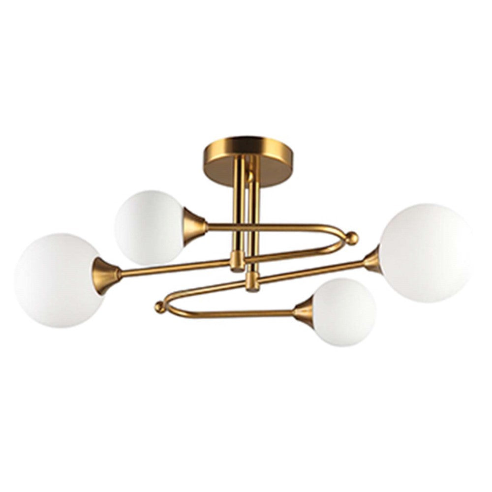 LUMINARIA COLGANTE COLOR ORO/CRISTAL OPALINO 4 X 40 W FIONA