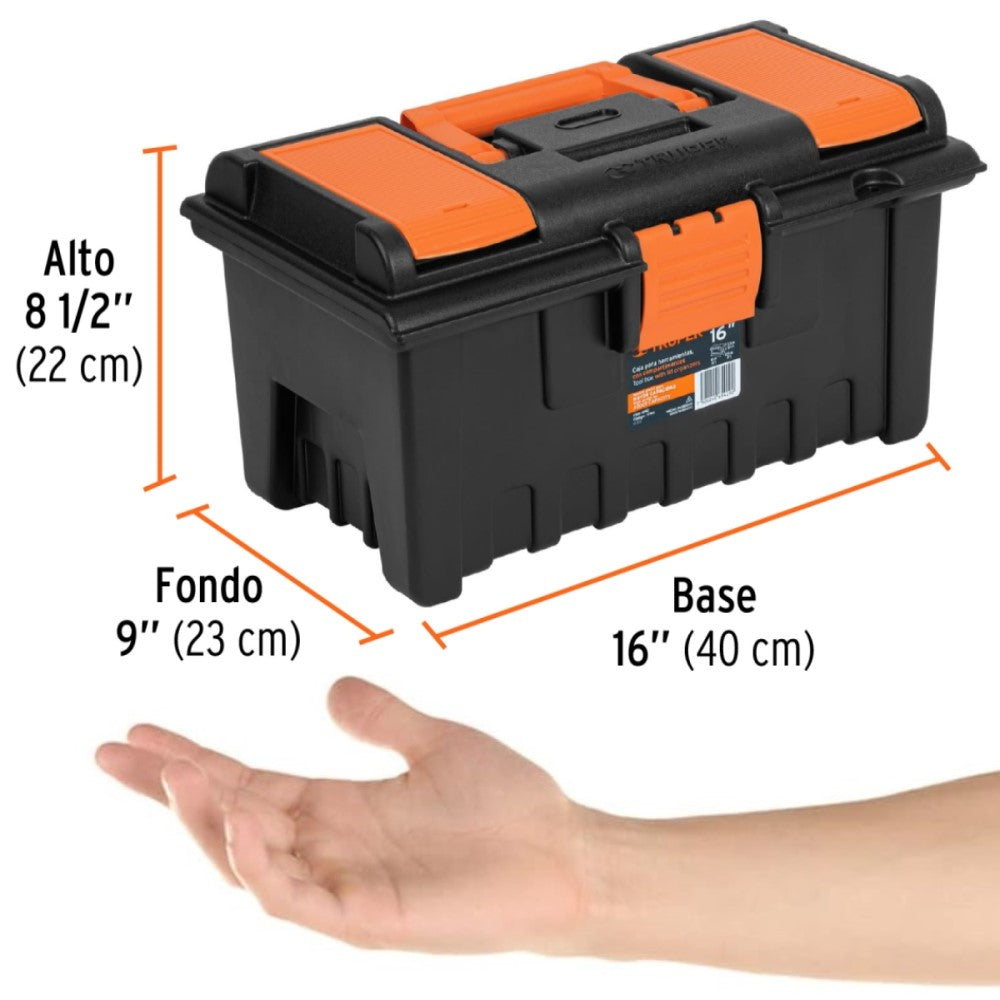 CAJA PARA HERRAMIENTA DE 16" CON COMPARTIMIENTOS CHA-16NC MCA TRUPER