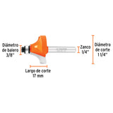 BROCA PARA ROUTER REDONDEADO CON MOLDURA 1 1/4" CON BALERO BROU-RM1-1/4X