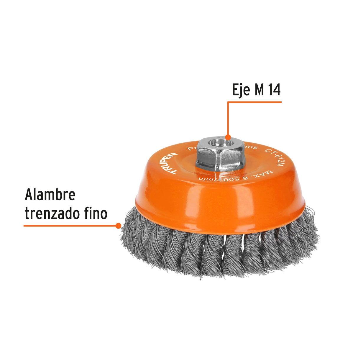 CARDA DE COPA TRENZADO 5" TRUPER CONSTRUCCION