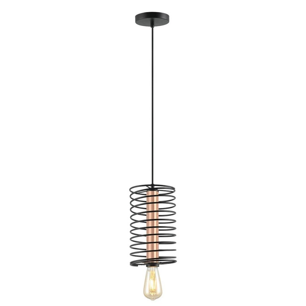 LUMINARIA COLGANTE COLOR NEGRO/COBRE 1 X 60 W CLOE