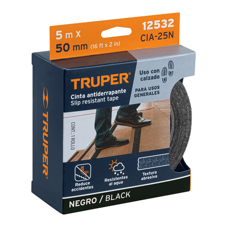 CINTA ANTIDERRAPANTE CON ABRASIVO50 MM NEGRAROLLO *** OFRECER 137367 ***
