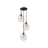 LUMINARIA COLGANTE COLOR NEGRO/COBRE 3 X 60 W ATENAS